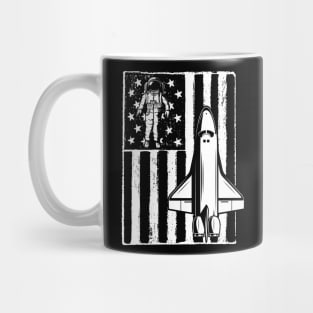 Astronaut vintage American flag Spacecraft Mug